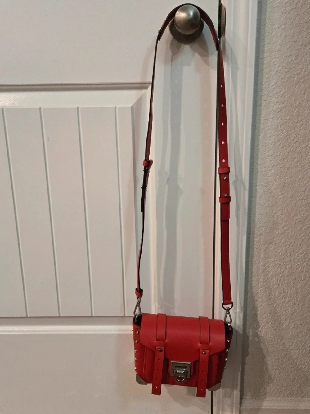 Michael Kors Manhattan Red Leather Messenger Crossbody Bag